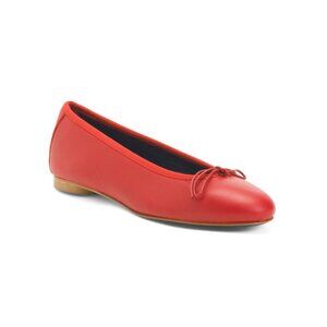 NUR ITALY Red Made In Italy Leather Renata Flats